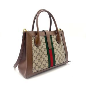 GUCCI Jackie 1961 Medium Handbag Brown Leather PVC
